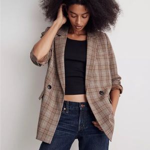 Madewell Caldwell Double-Breasted Blazer in Wardlow Plaid